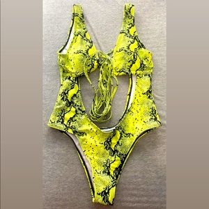 Green One piece swimsuit